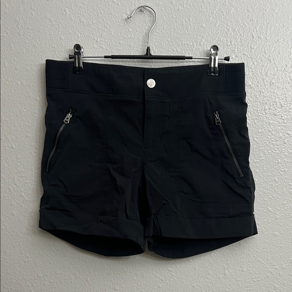 Athleta Black Shorts with Button and Zipper Detail